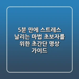 5분 만에 스트레스 날리는 마법 초보자를 위한 초간단 명상 가이드