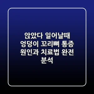 앉았다 일어날때 엉덩이 꼬리뼈 통증 원인과 치료법 완전 분석