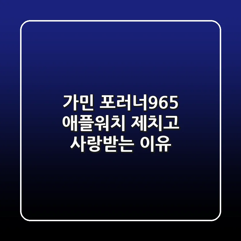 가민 포러너965, 애플워치 제치고 사랑받는 이유?
