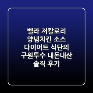 벨라 저칼로리 양념치킨 소스: 다이어트 식단의 구원투수, 내돈내산 솔직 후기!