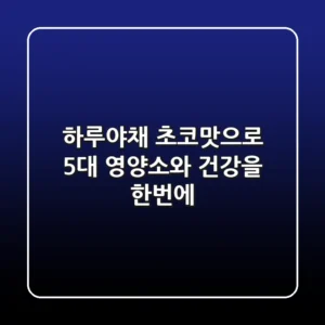 하루야채 초코맛으로 5대 영양소와 건강을 한번에!🍫🥦