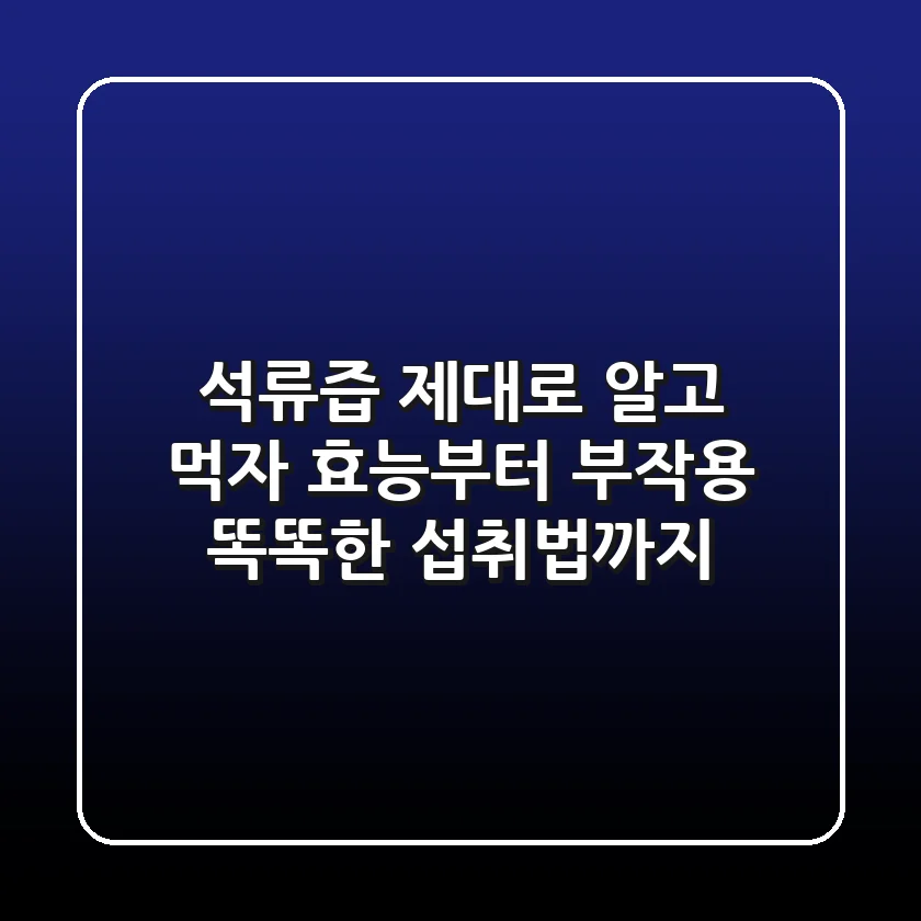 석류즙, 제대로 알고 먹자! 효능부터 부작용, 똑똑한 섭취법까지