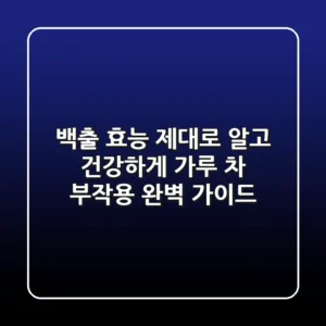 백출 효능 제대로 알고 건강하게! 가루, 차, 부작용 완벽 가이드