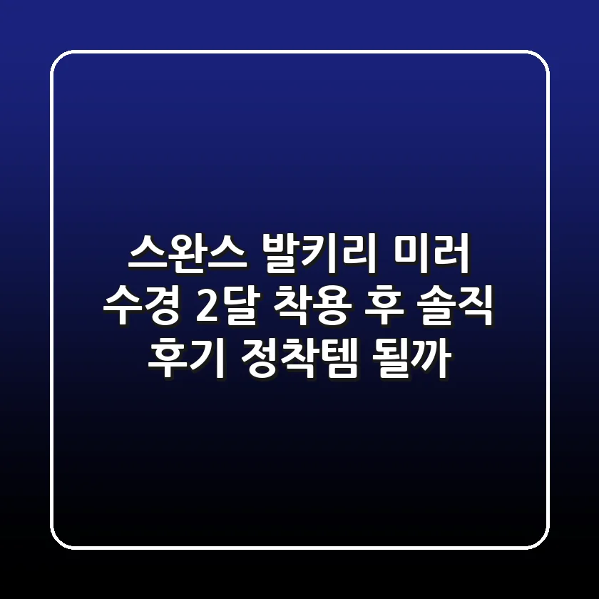 스완스 발키리 미러 수경: 2달 착용 후 솔직 후기! 정착템 될까?
