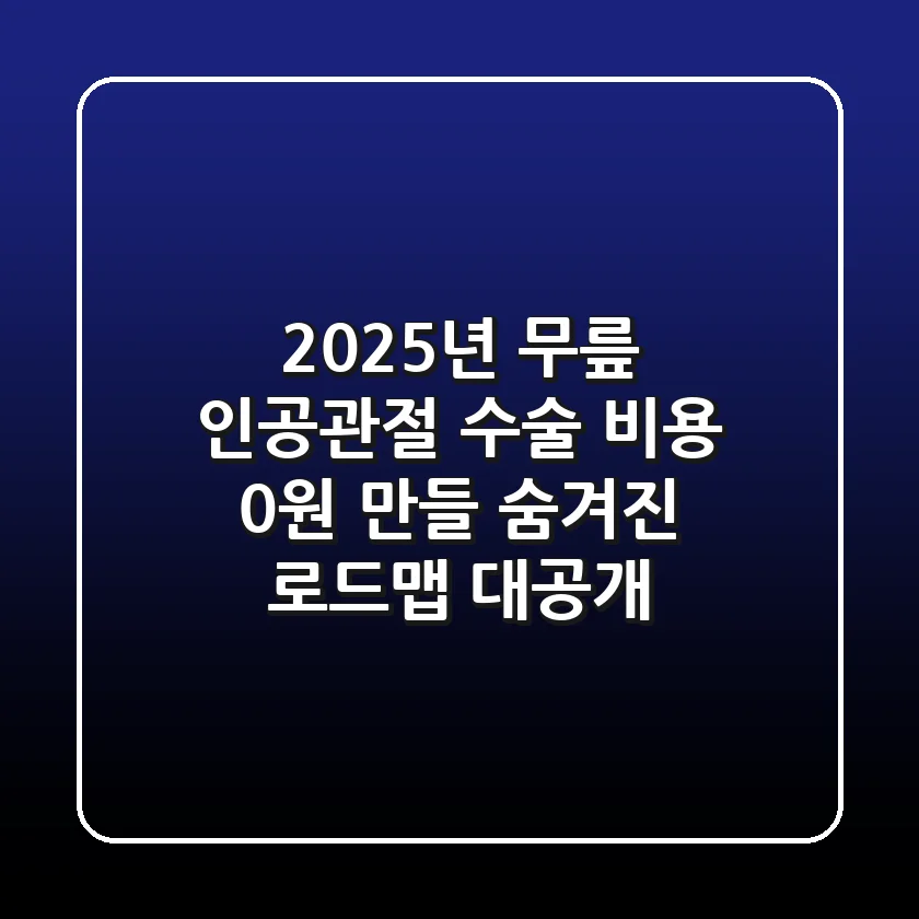 2025년 무릎 인공관절 수술 비용: '0원' 만들 숨겨진 로드맵 대공개!