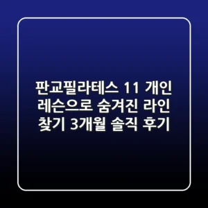 판교필라테스: 1:1 개인 레슨으로 숨겨진 라인 찾기, 3개월 솔직 후기