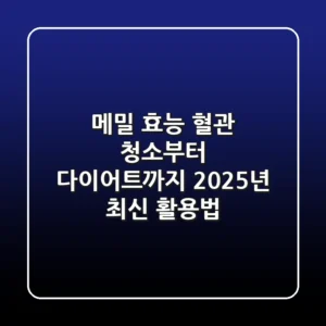 메밀 효능: 혈관 청소부터 다이어트까지! 2025년 최신 활용법