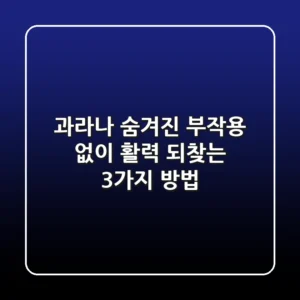 과라나, 숨겨진 부작용 없이 활력 되찾는 3가지 방법