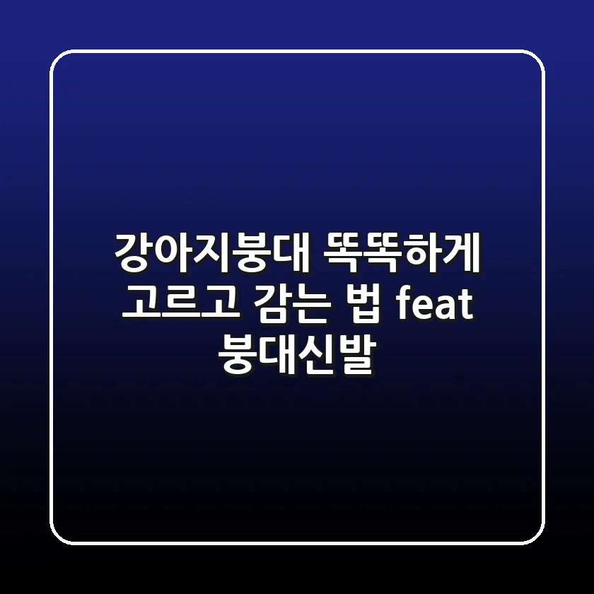 강아지붕대, 똑똑하게 고르고 감는 법 (feat. 붕대신발)