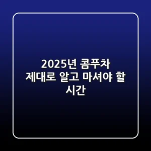 2025년 콤푸차, 제대로 알고 마셔야 할 시간