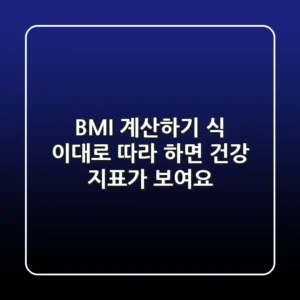 BMI 계산하기 식, 이대로 따라 하면 건강 지표가 보여요