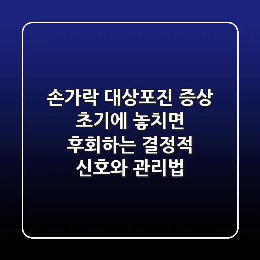 손가락 대상포진 증상, 초기에 놓치면 후회하는 결정적 신호와 관리법