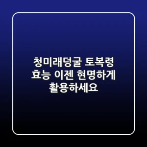 청미래덩굴 (토복령) 효능, 이젠 현명하게 활용하세요!