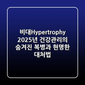 비대(Hypertrophy), 2025년 건강관리의 숨겨진 복병과 현명한 대처법