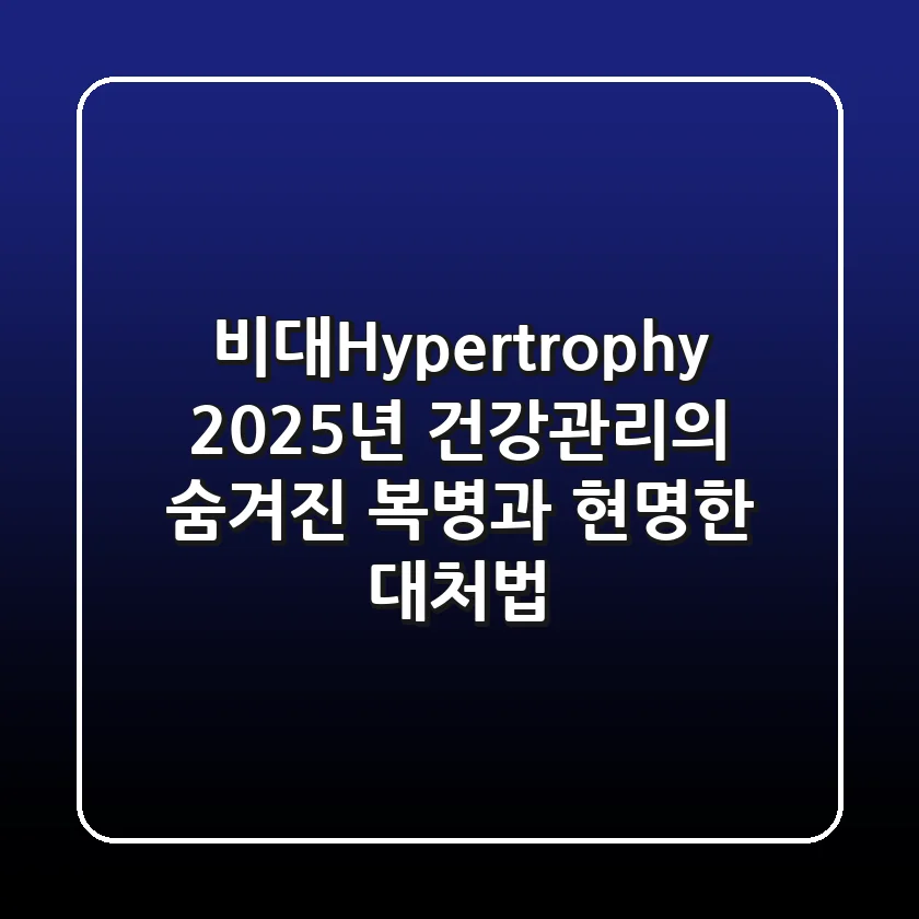 비대(Hypertrophy), 2025년 건강관리의 숨겨진 복병과 현명한 대처법