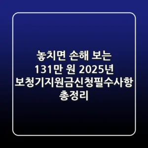 "놓치면 손해 보는 131만 원", 2025년 보청기지원금신청필수사항 총정리
