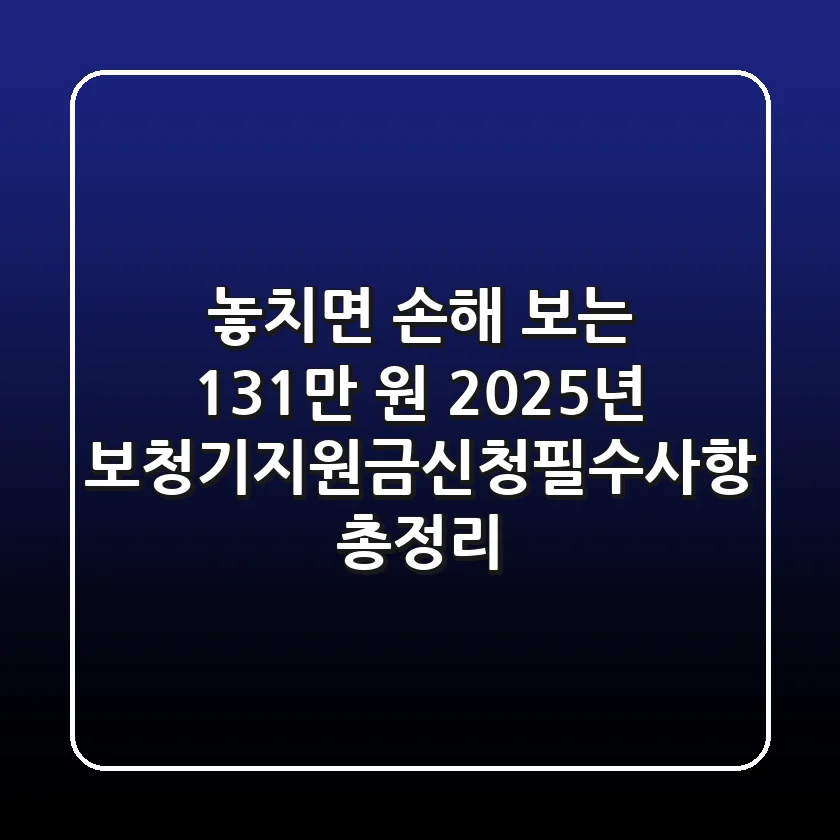 "놓치면 손해 보는 131만 원", 2025년 보청기지원금신청필수사항 총정리