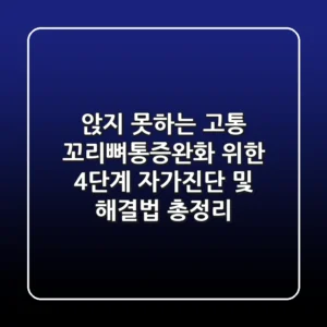"앉지 못하는 고통?", 꼬리뼈통증완화 위한 4단계 자가진단 및 해결법 총정리
