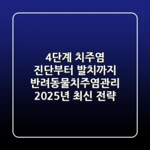 "4단계 치주염 진단부터 발치까지", 반려동물치주염관리 2025년 최신 전략