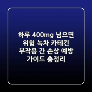 "하루 400mg 넘으면 위험?", 녹차 카테킨 부작용, 간 손상 예방 가이드 총정리