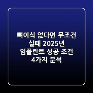 "뼈이식 없다면 무조건 실패", 2025년 임플란트 성공 조건 4가지 분석