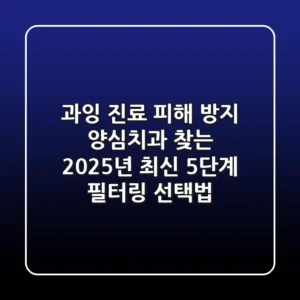 "과잉 진료 피해 방지", 양심치과 찾는 2025년 최신 5단계 필터링 선택법