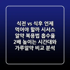 "식전 vs 식후, 언제 먹어야 할까?", 시서스 알약 복용법: 흡수율 2배 높이는 시간대와 가루·알약 비교 분석